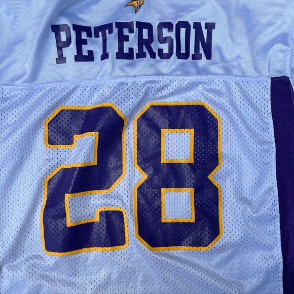 MINNESOTA VIKINGS NFL Adrian Peterson #28 REEBOK team apparel Youth XL White - Picture 10 of 10